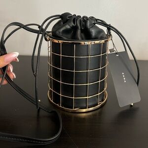 ZARA Mini Cage Bucket Bag